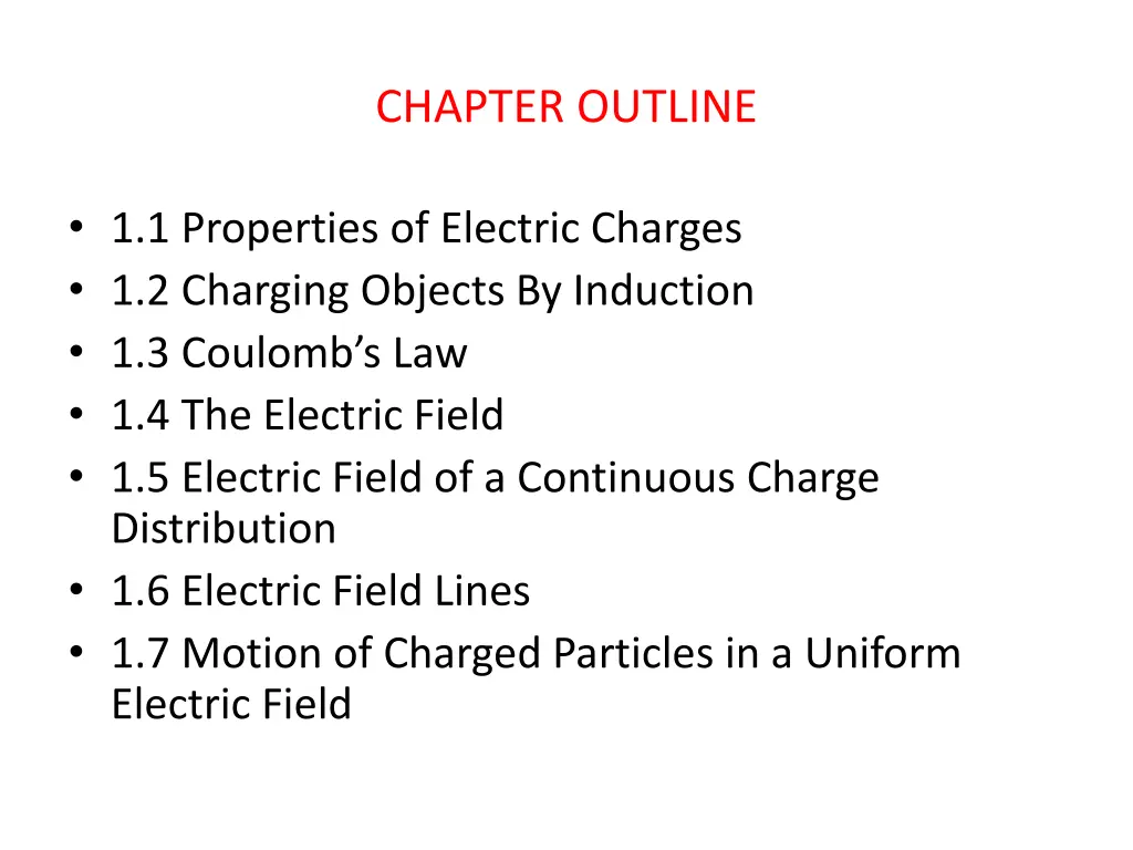 chapter outline