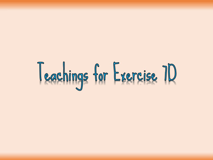 teachings for exercise 7d