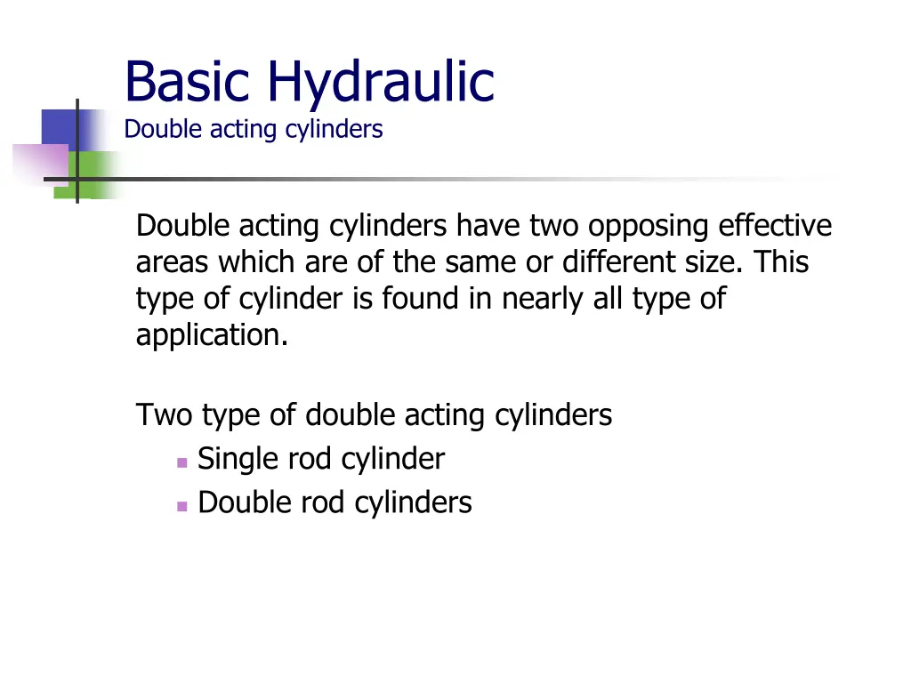 basic hydraulic double acting cylinders