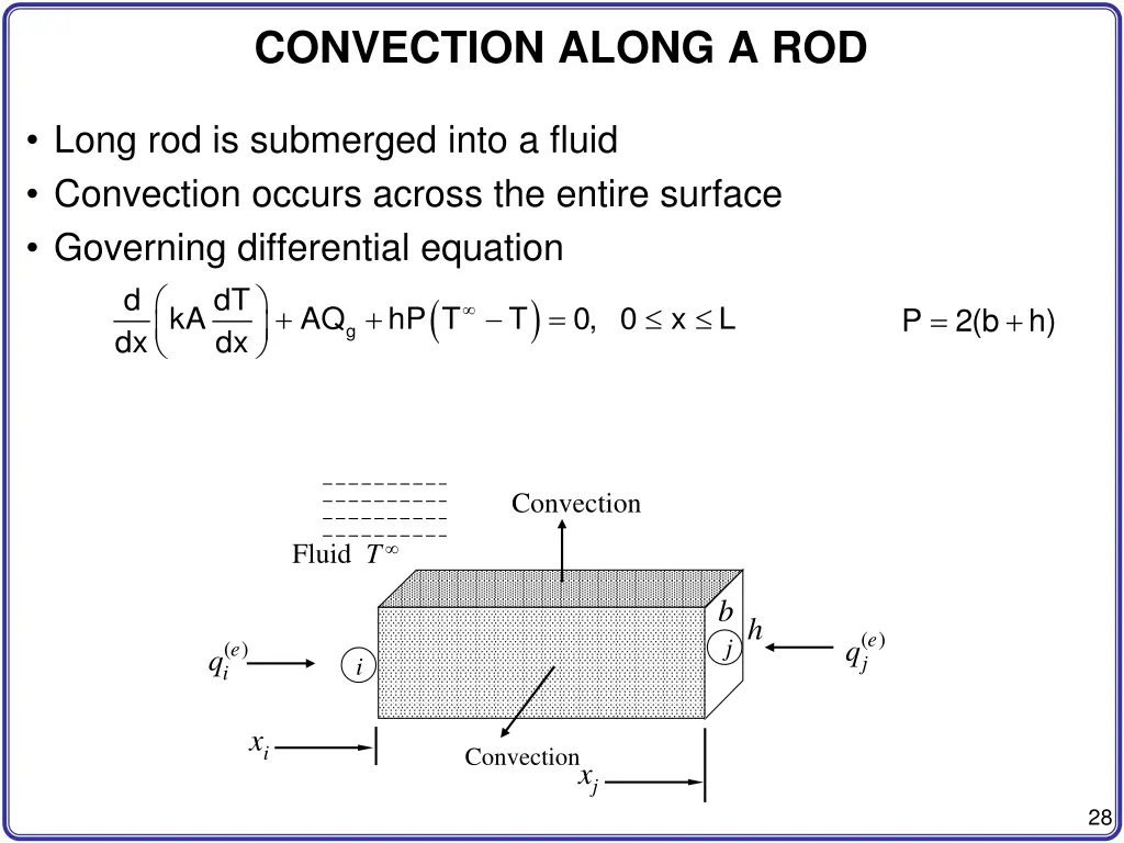 convection along a rod