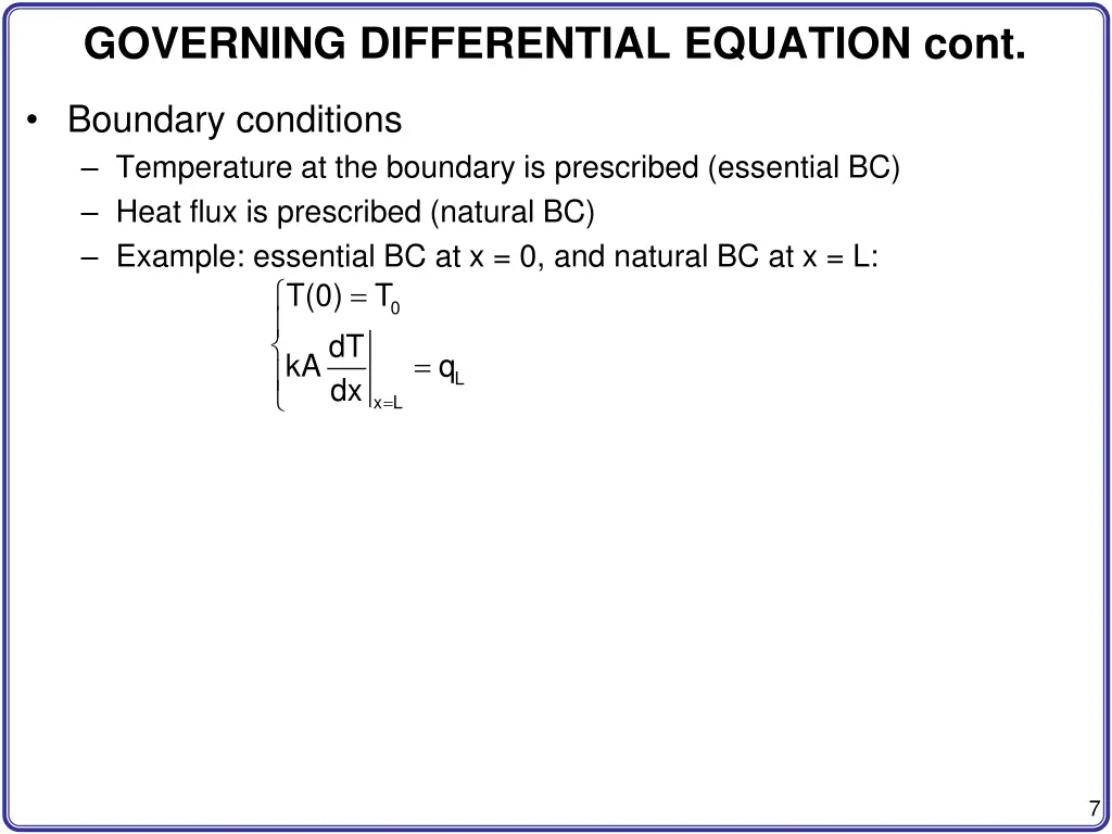 governing differential equation cont 1