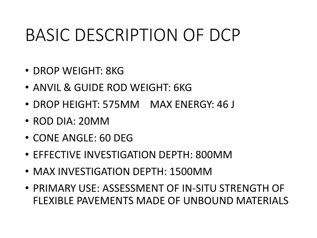 basic description of dcp