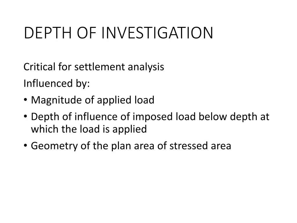 depth of investigation