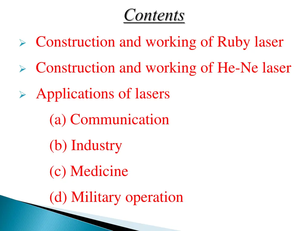 construction and working of ruby laser