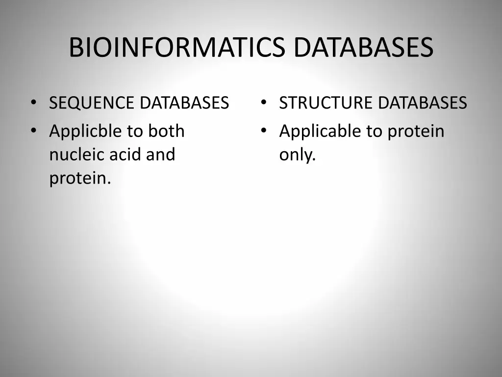 bioinformatics databases 1