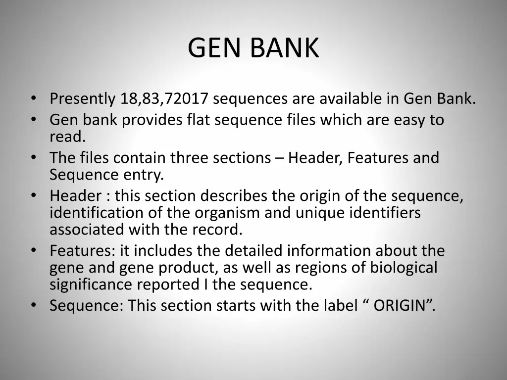 gen bank