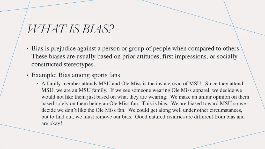 what is bias