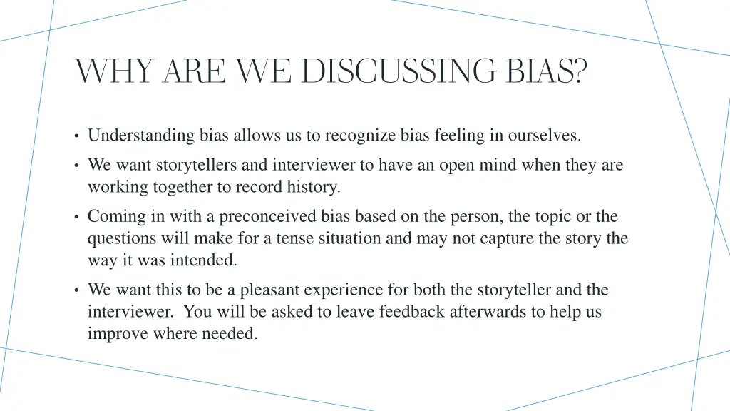 why are we discussing bias