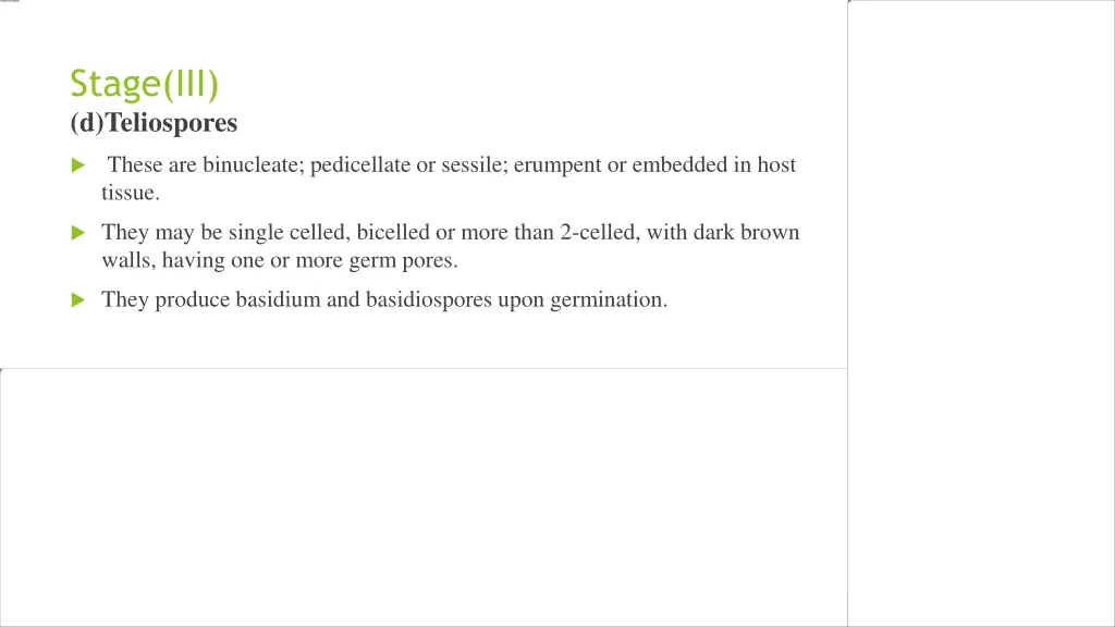 stage iii d teliospores