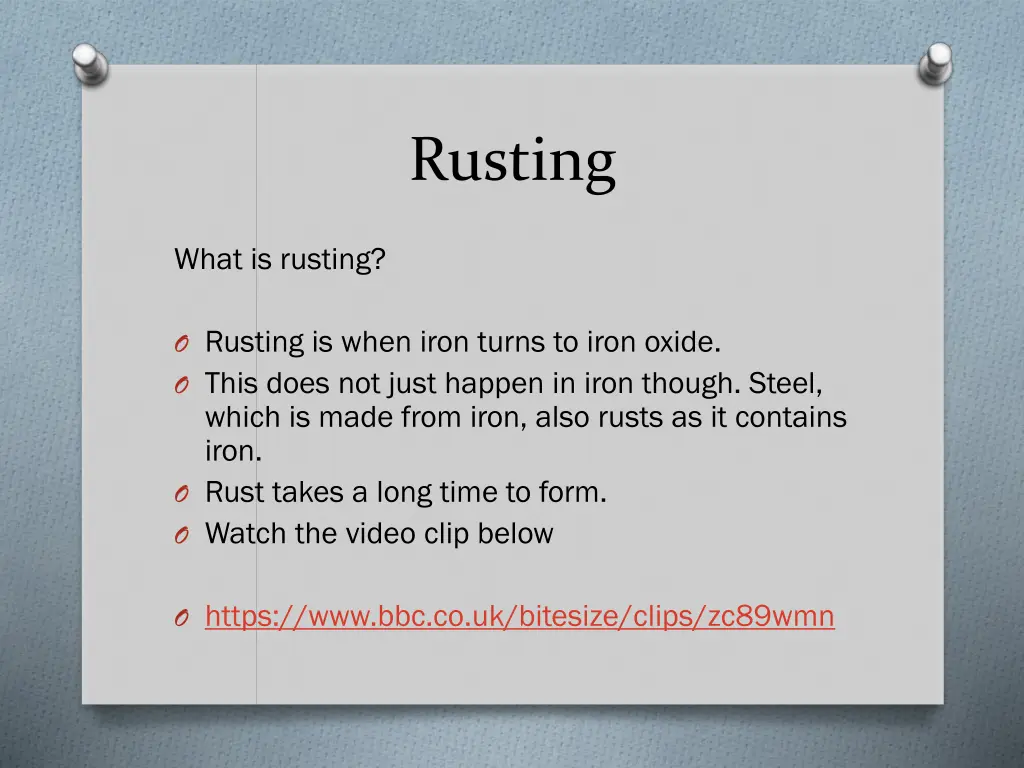 rusting