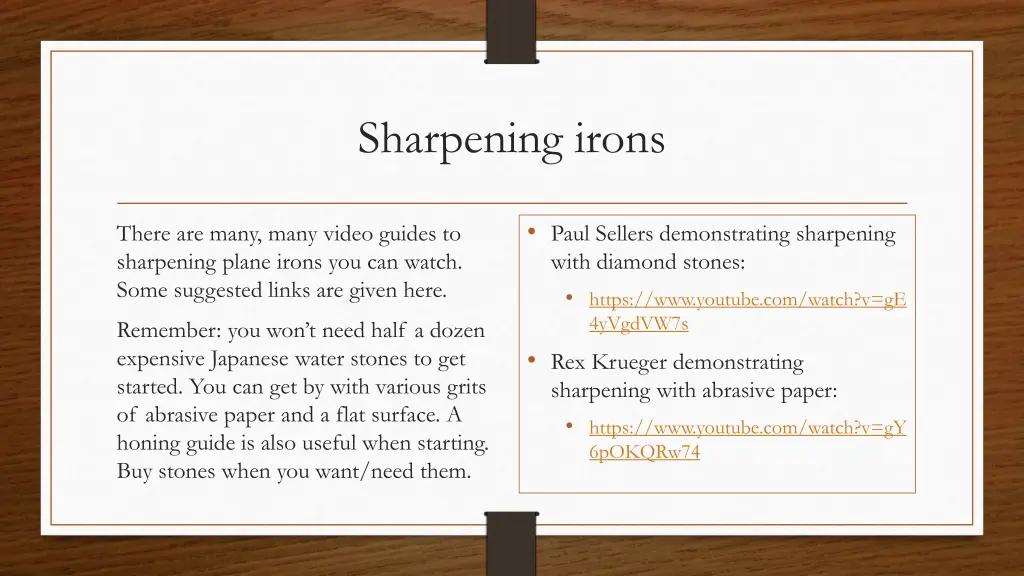 sharpening irons