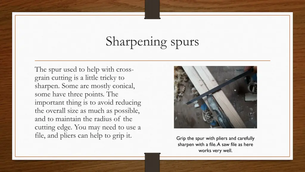 sharpening spurs