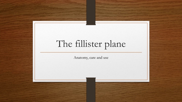 the fillister plane