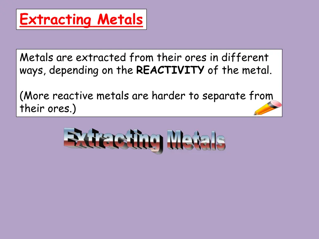 extracting metals 1