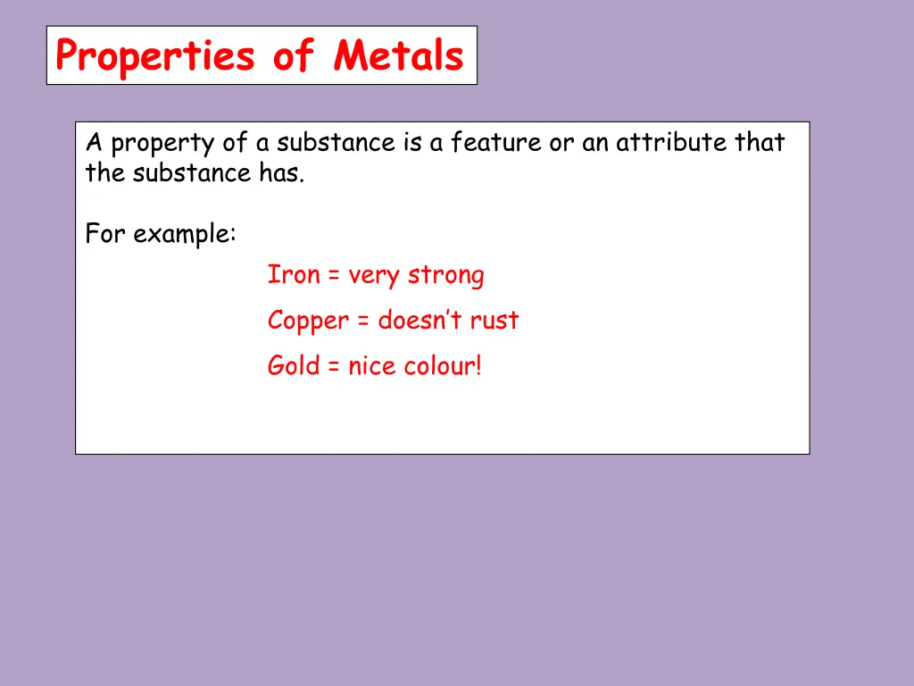 properties of metals