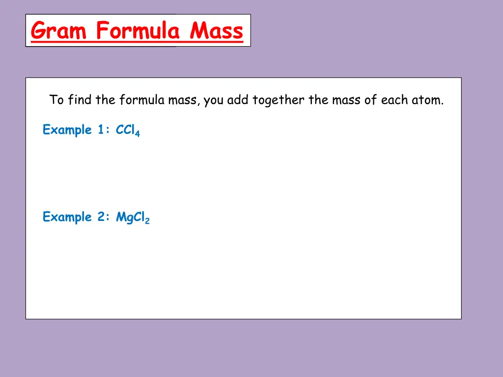 questions gram formula mass