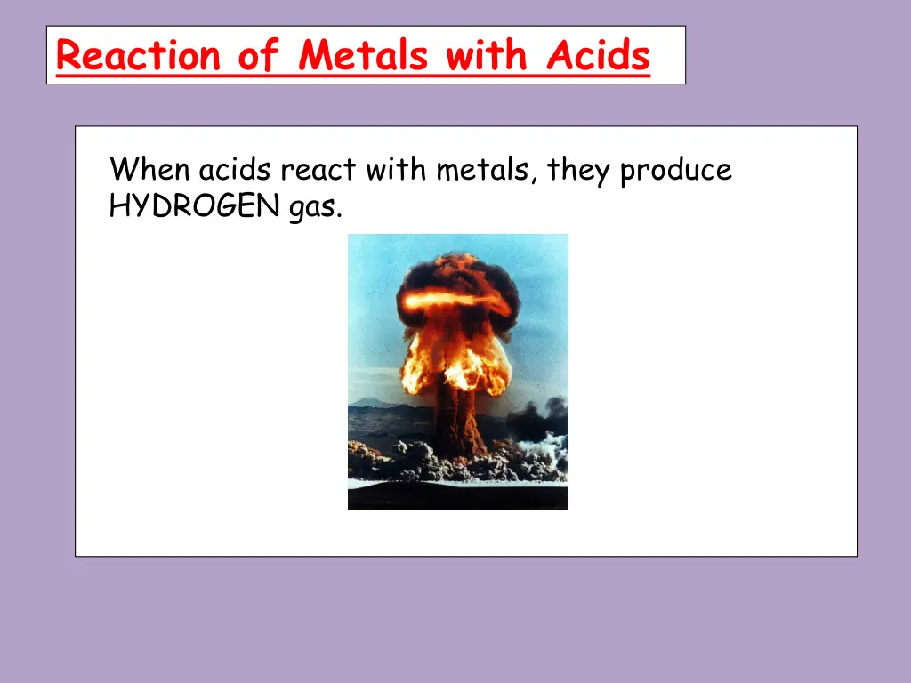 reaction of metals with acids 1