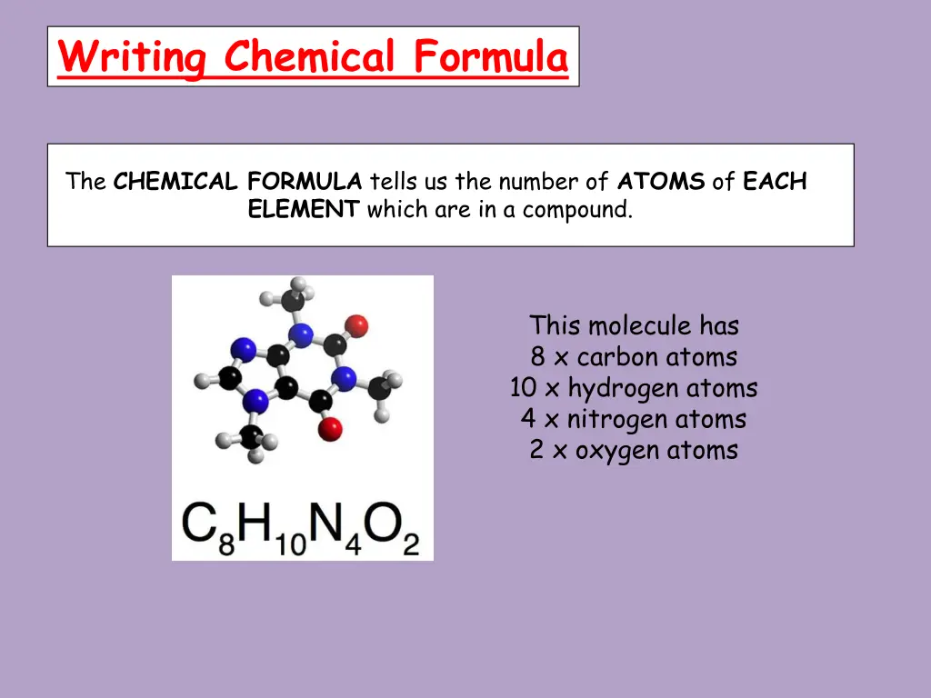 writing chemical formula