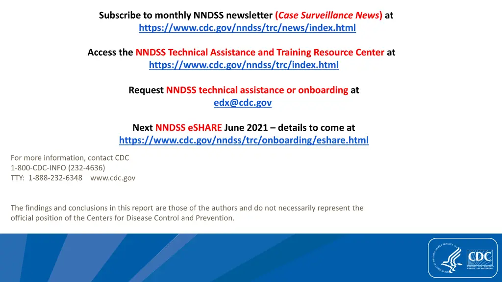 subscribe to monthly nndss newsletter case