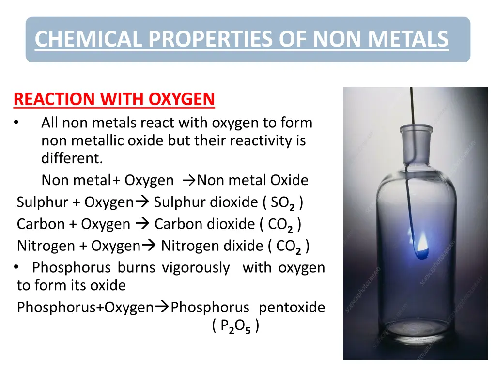 chemical properties of non metals