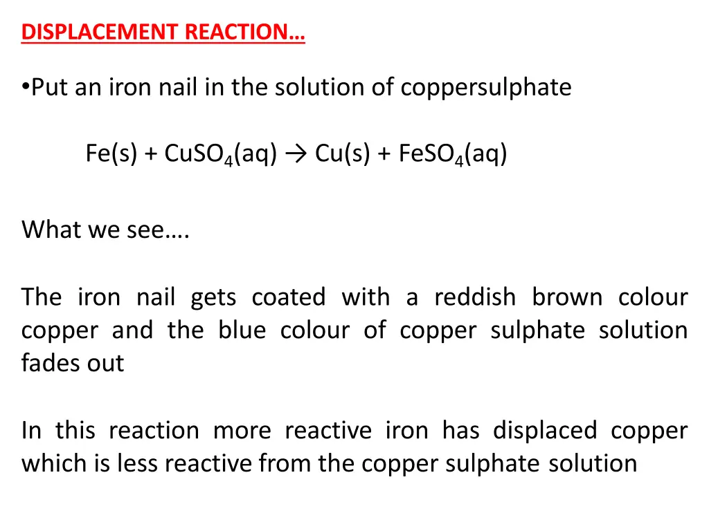 displacement reaction