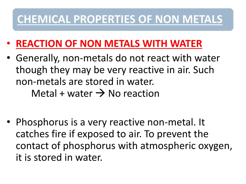 reaction of metals with water chemical properties 1