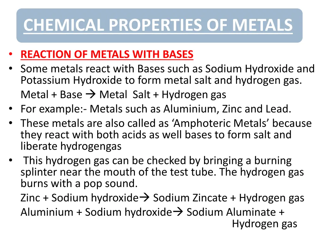 reaction of metals with water chemical properties 3