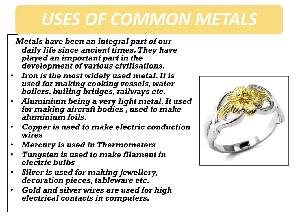 uses of common metals