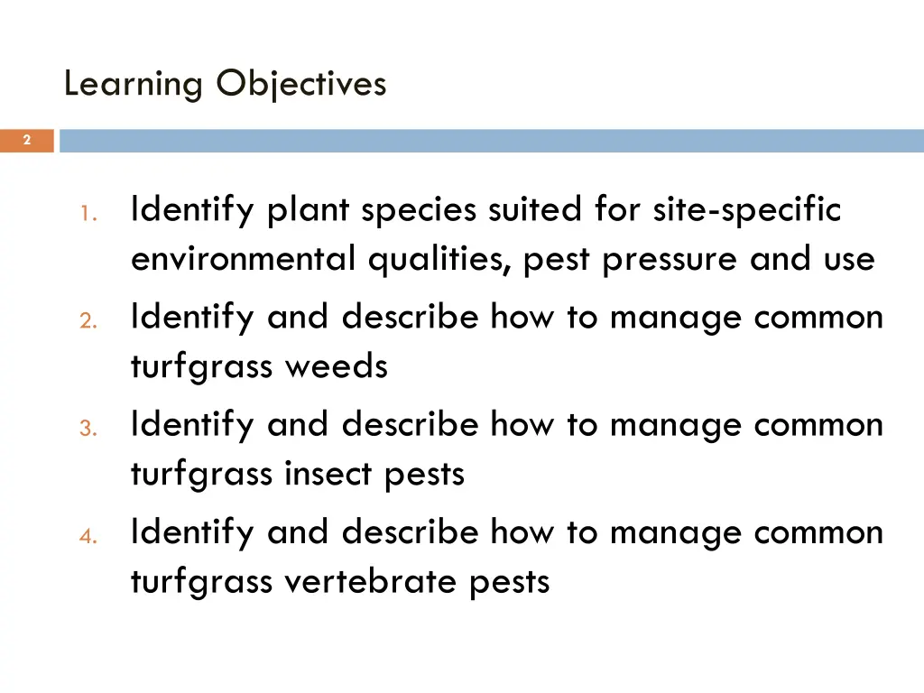 learning objectives