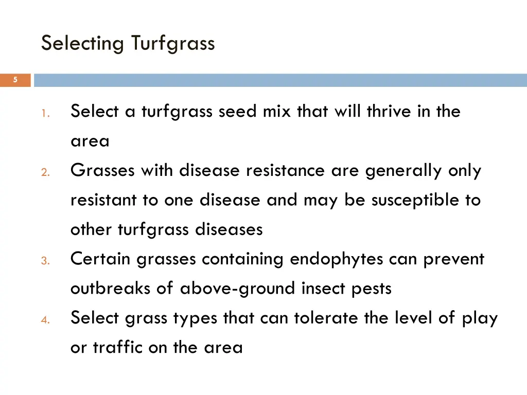 selecting turfgrass