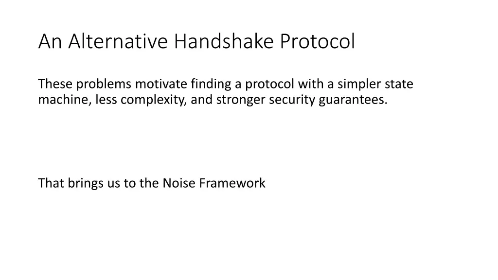 an alternative handshake protocol 1