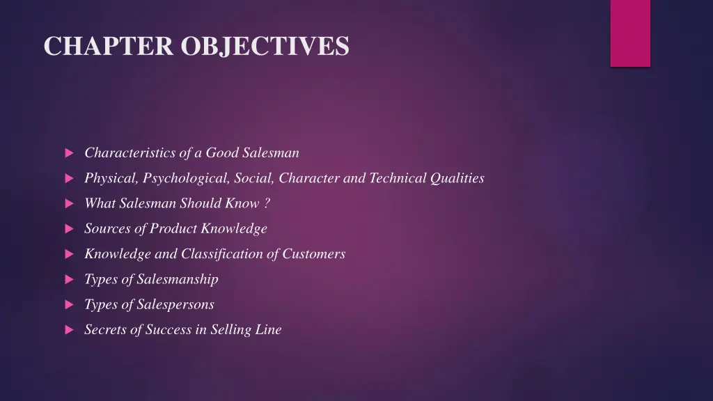 chapter objectives