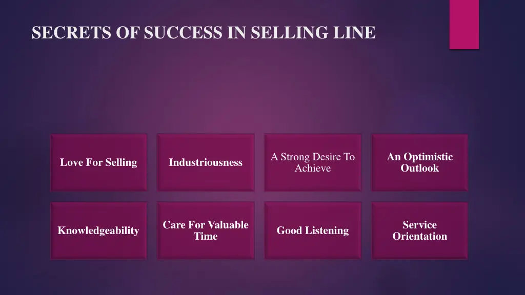 secrets of success in selling line