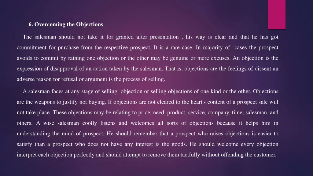 6 overcoming the objections