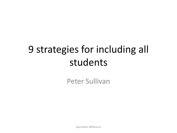 9 strategies for including all students