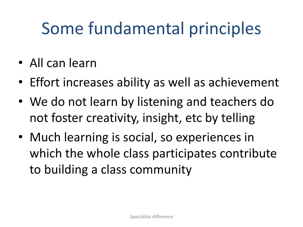 some fundamental principles