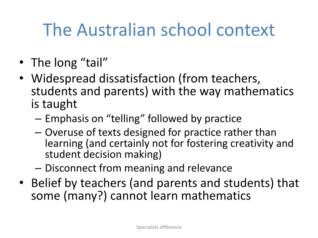 the australian school context