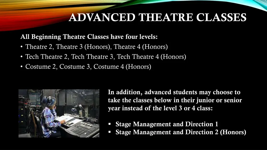 advanced theatre classes