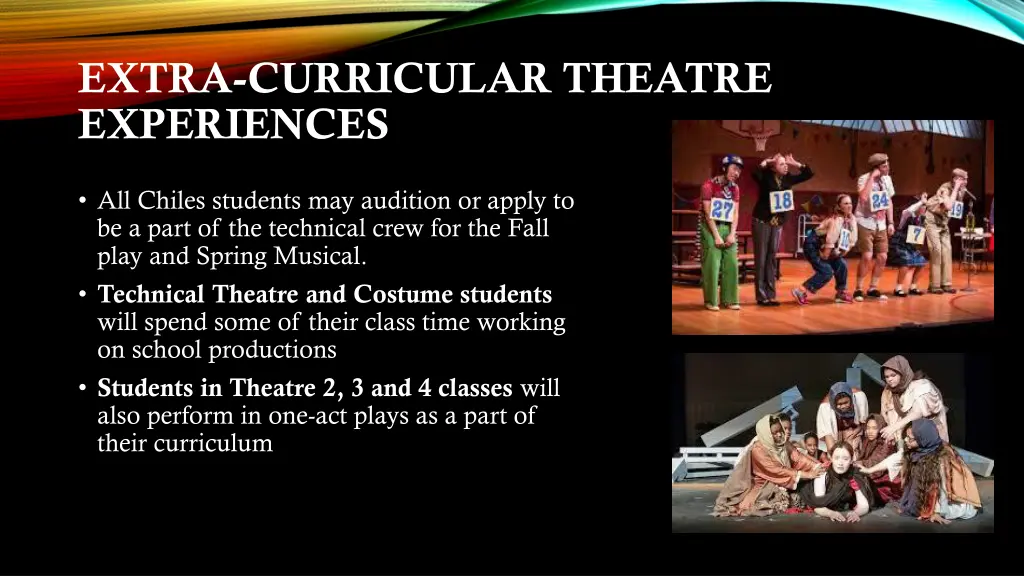 extra curricular theatre experiences