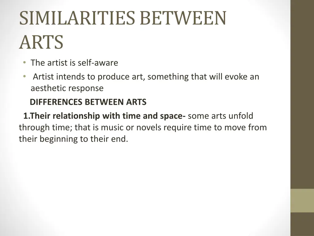 similarities between arts the artist is self