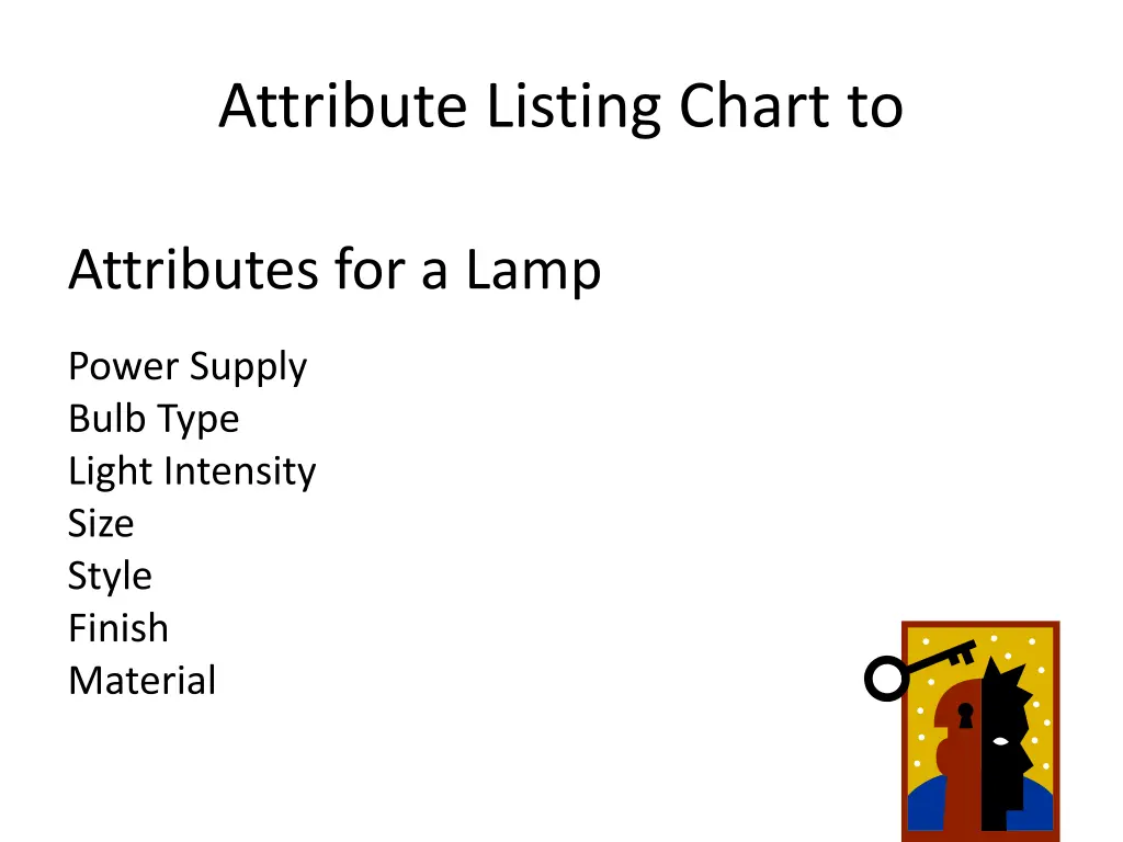 attribute listing chart to