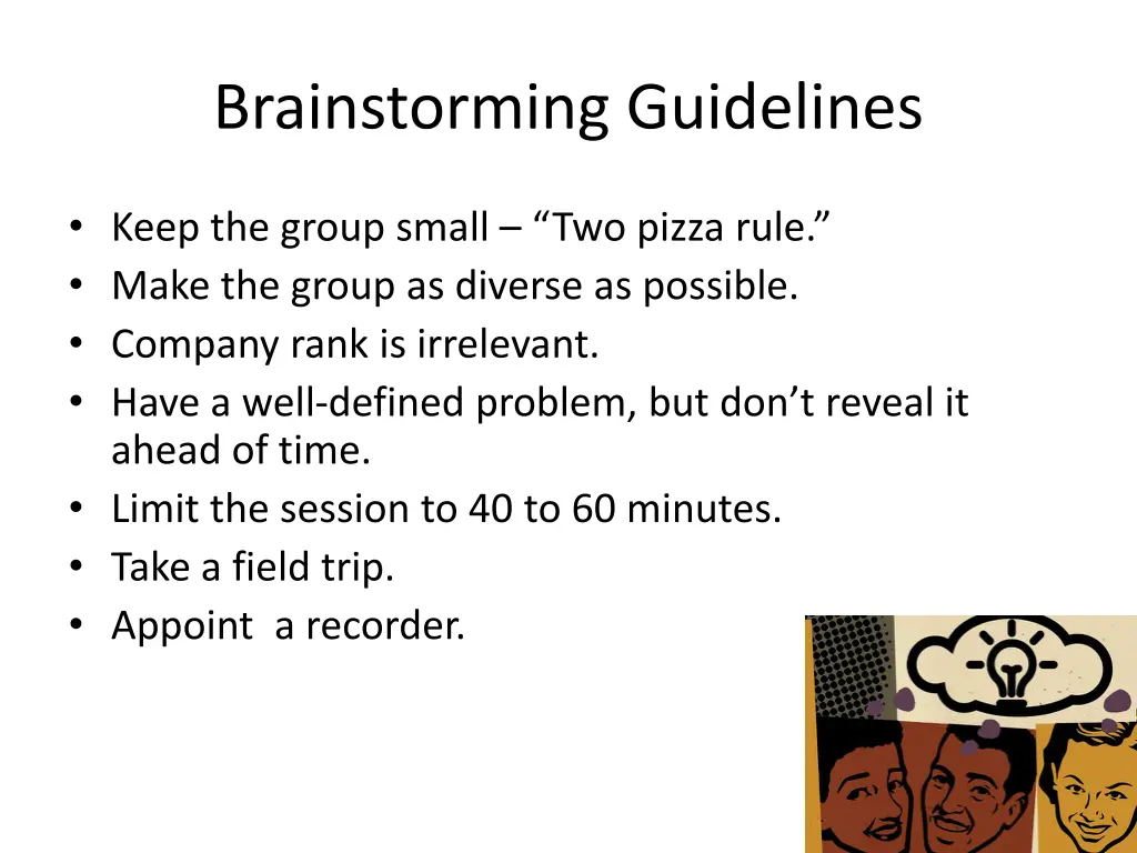 brainstorming guidelines