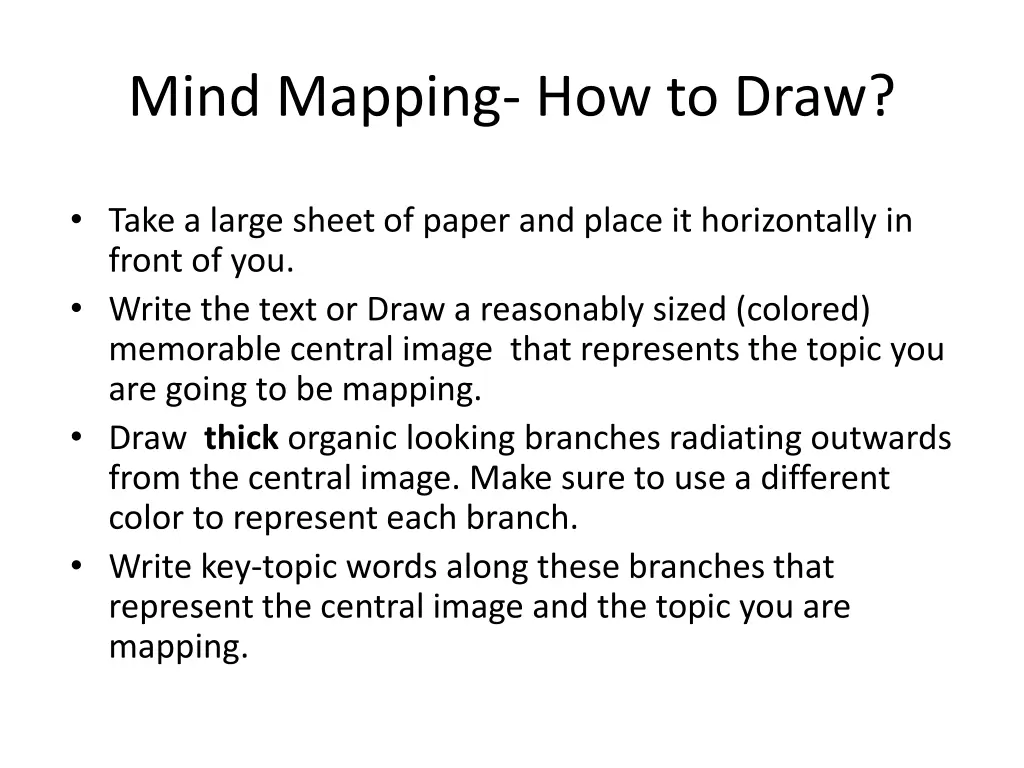 mind mapping how to draw