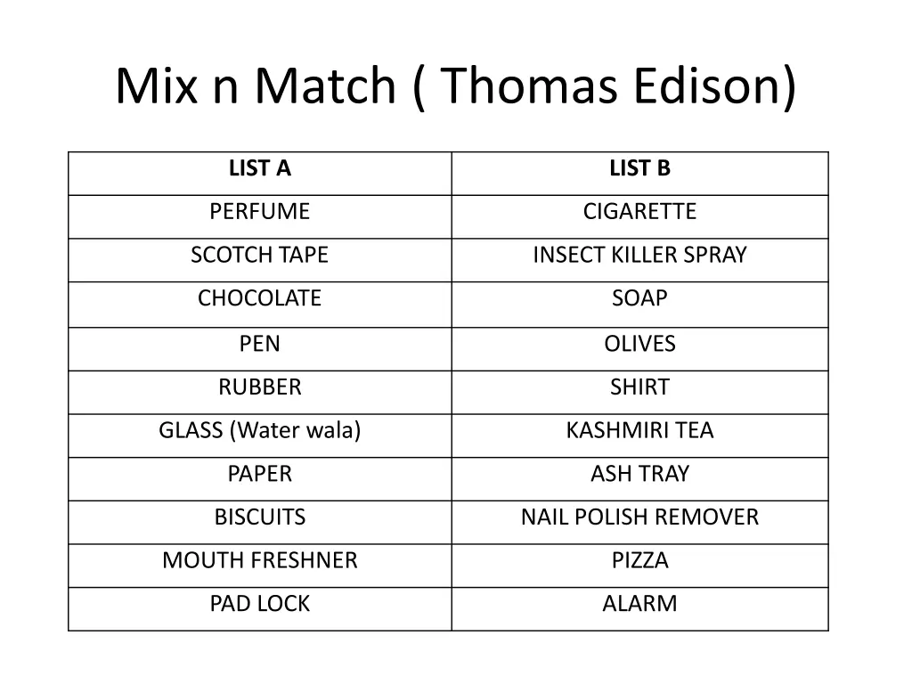 mix n match thomas edison