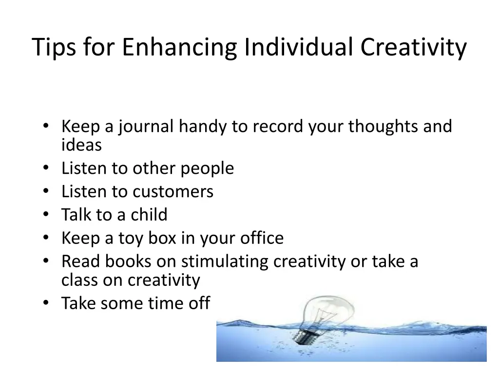 tips for enhancing individual creativity 1