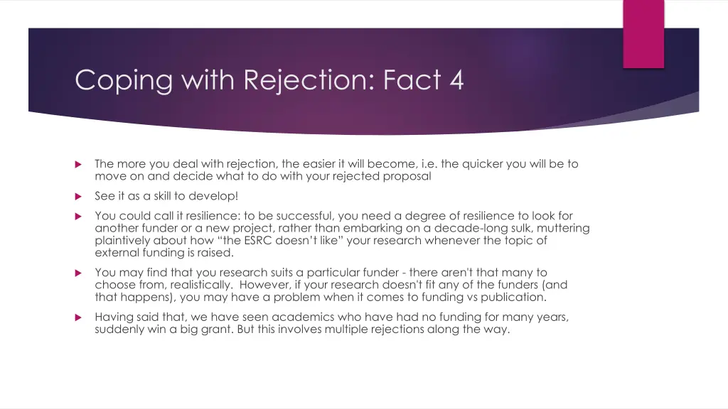 coping with rejection fact 4