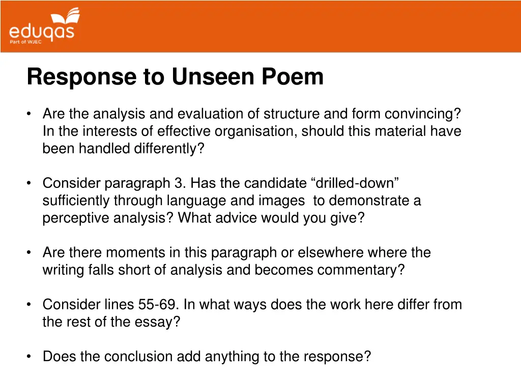 response to unseen poem 1