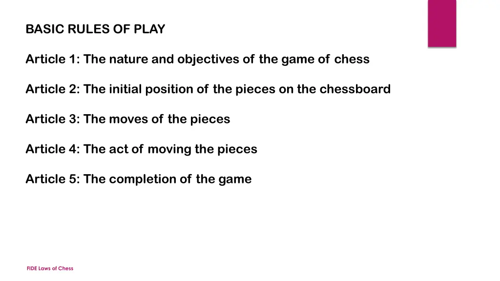 basic rules of play