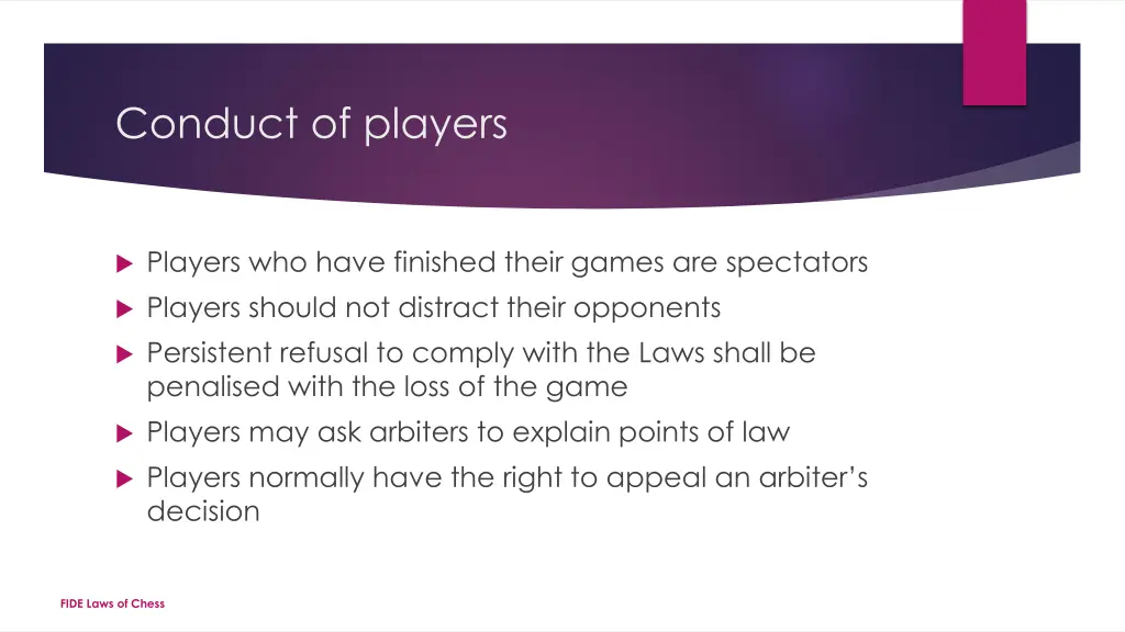 conduct of players 1