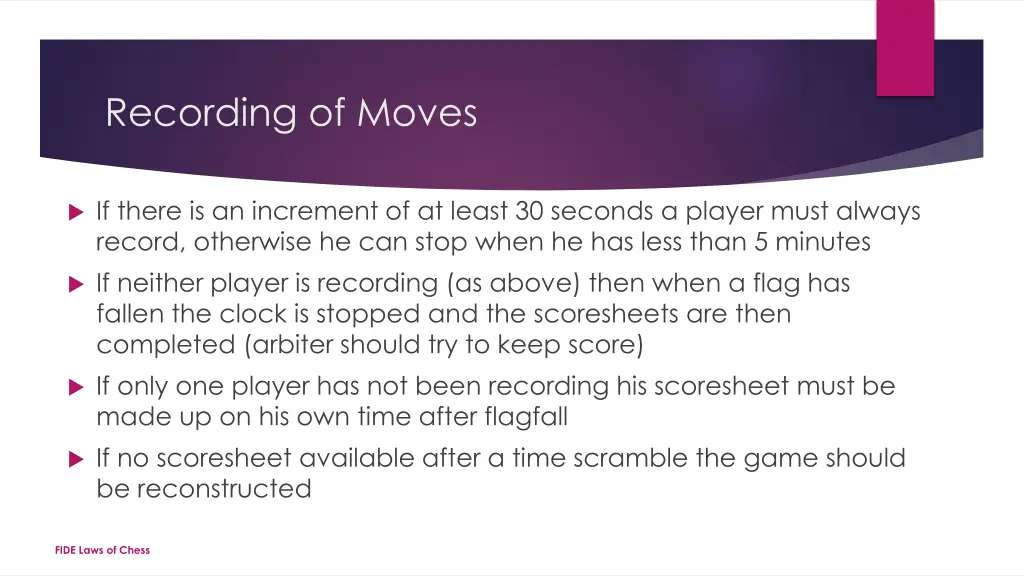 recording of moves 1